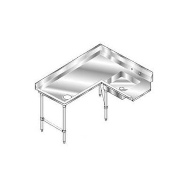 Aero Deluxe SS NSF Soiled Corner w/ Left Drainboard - 120 x 60 3SDC-L-120